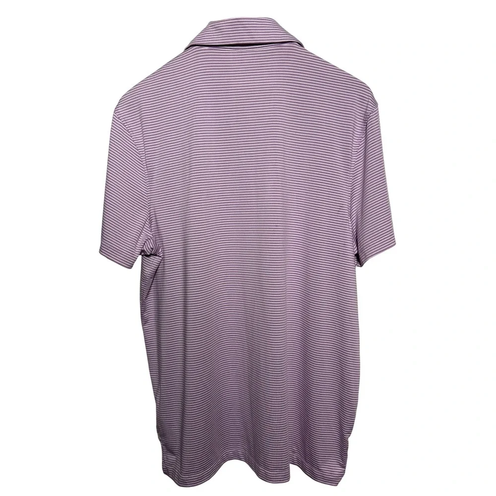 J Crew Performance Polo Golf Shirt Purple White Stripe‎ Size Large Retail: $79